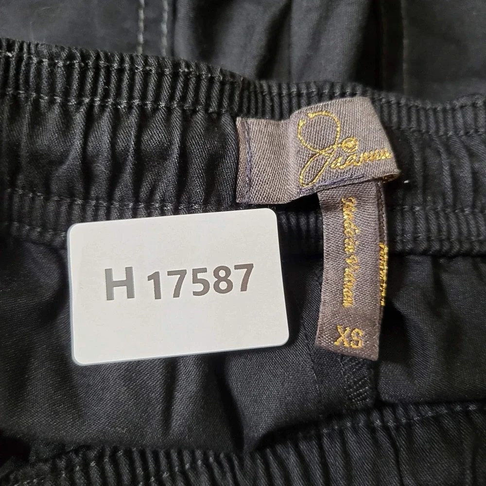 Jaanuu‎ Women Scrub Bottom L Black Cargo Button Zipper 25